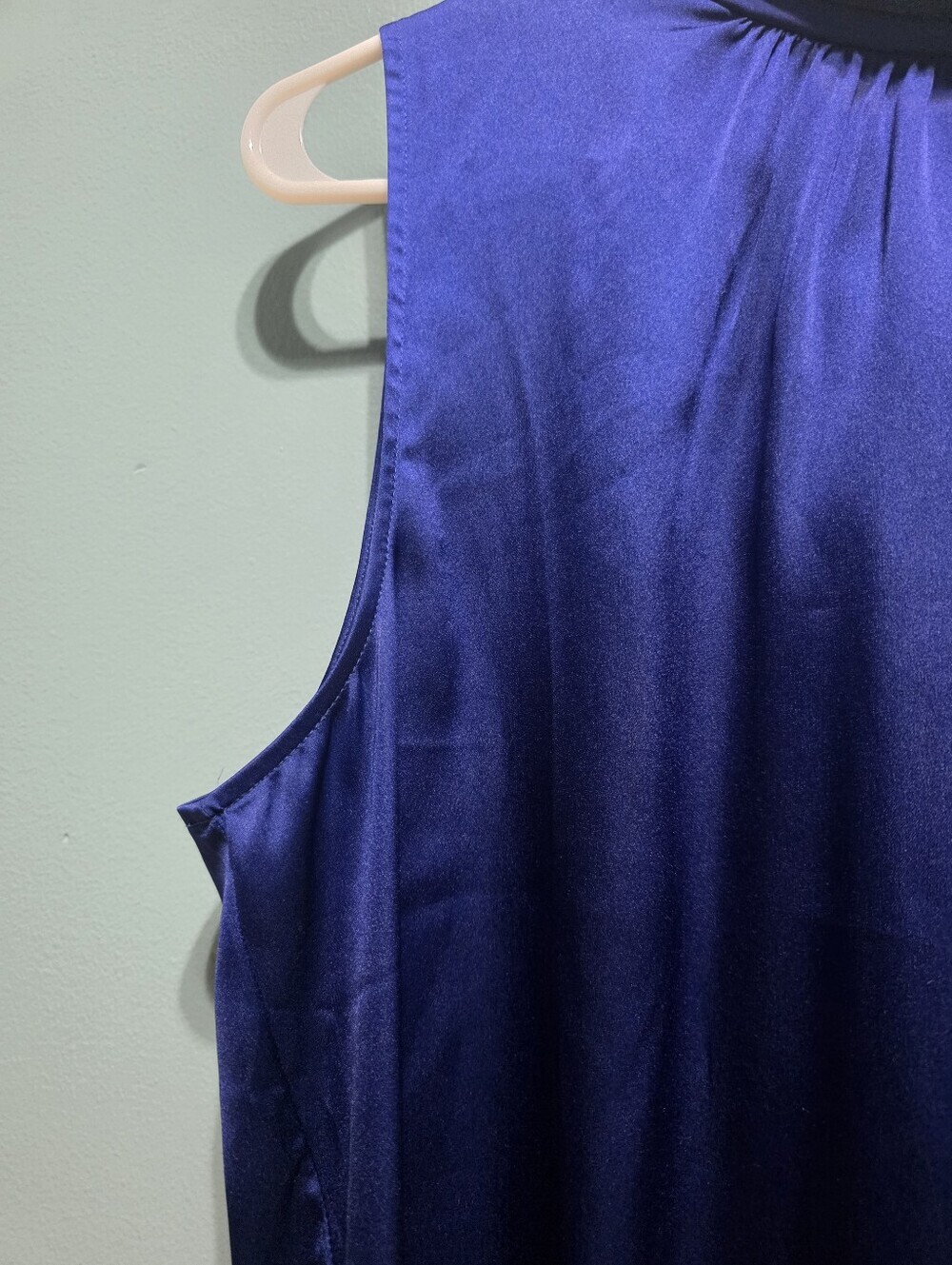 White House Black Market Sleeveless Mock Neck Tank - Blue - Picture 3 of 7